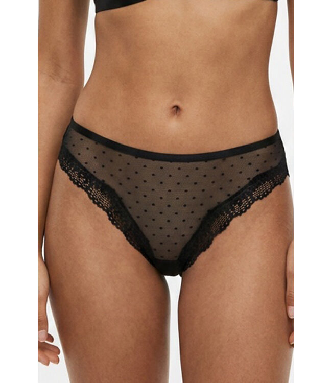 Black Polka Dot Thong 8581