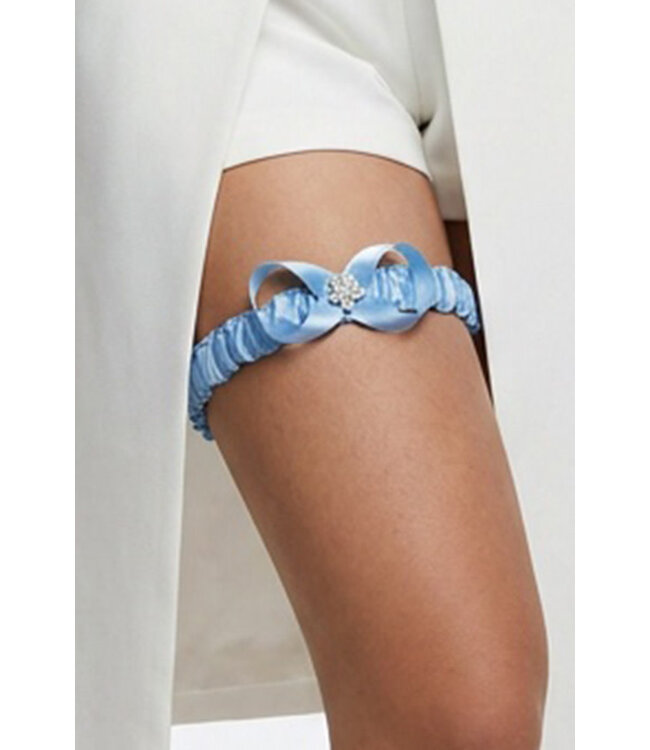 Dusty Blue Satin Leg Garter S863B One Size