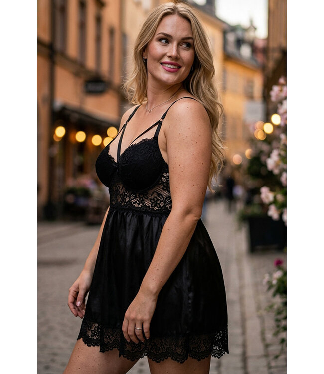 Bonnie Plus Black Babydoll A6261X