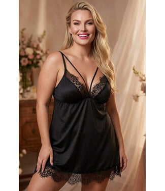 Luna Plus Black Babydoll L566X