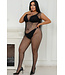 Plus Black Lace & Fishnet Bodystocking H3137
