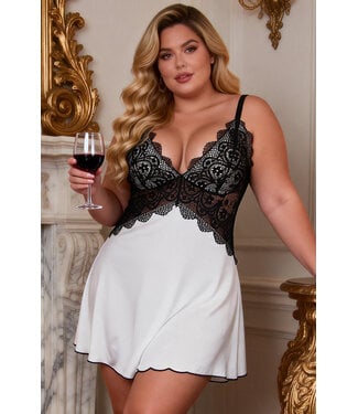 Norma Plus White/Black Babydoll C0458-9