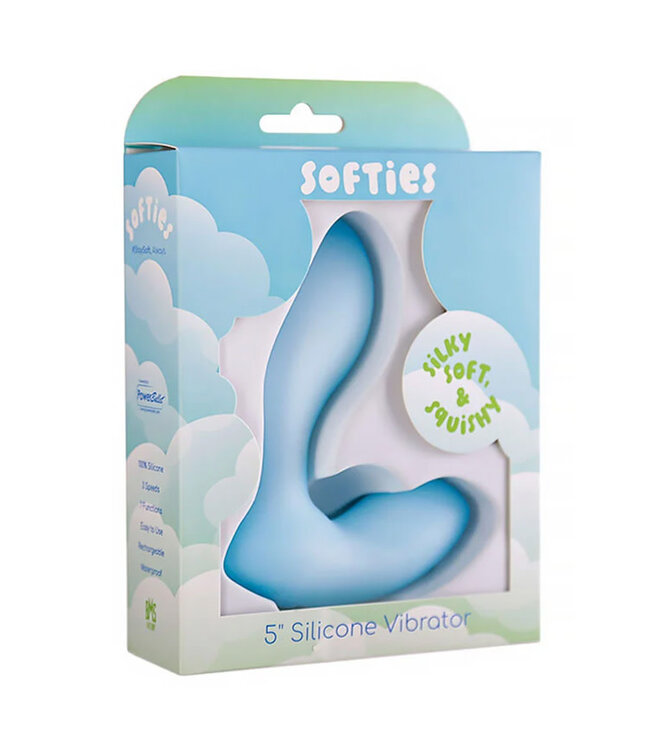 Softies Silicone Vibrator 5in Blue