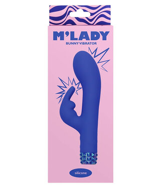 M'Lady Bunny Vibrator 6in Blue