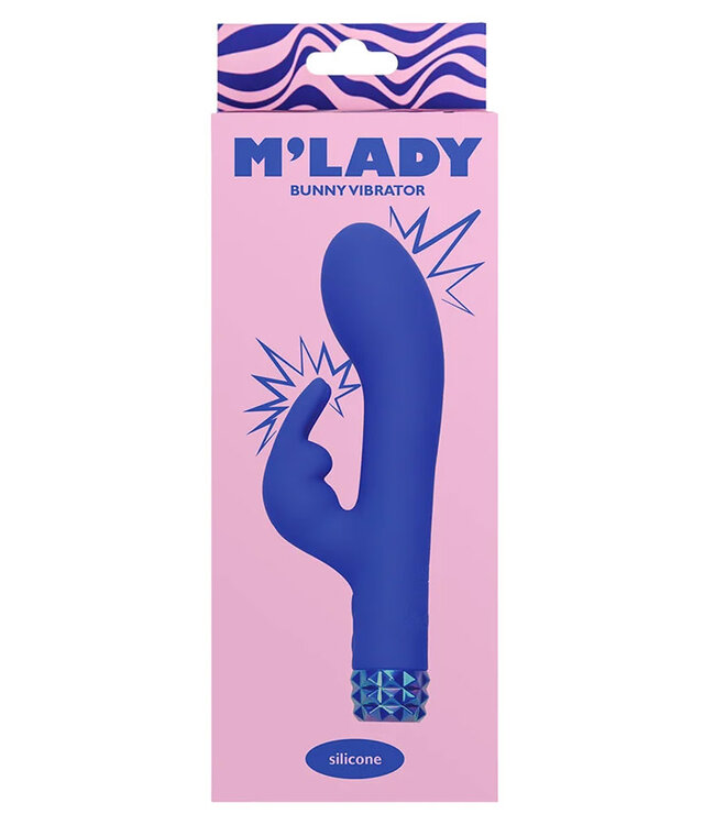 M'Lady Bunny Vibrator 6in Blue