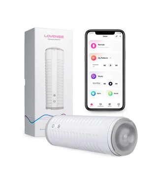 Lovense Max 2 Rechargeable Male Masturbator w/ White Case Clear Sleeve