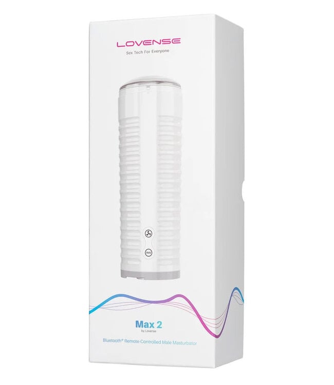 Lovense Max 2 Rechargeable Male Masturbator w/ White Case Clear Sleeve