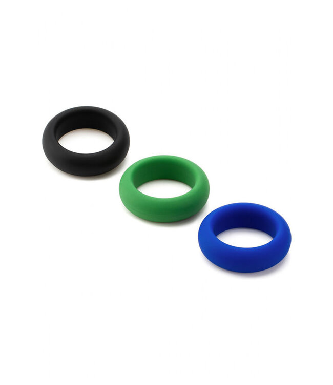 Je Joue Silicone Cock Ring 3-Piece Set Black/Green/Blue