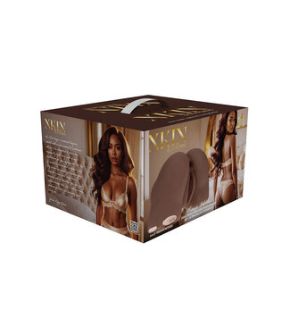 Xkin Bodyforms Kaya Bloom Dual Entry Vibrating Masturbator Brown