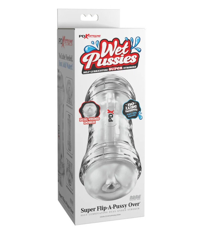 PDX Extreme Wet Pussies Super Flip-A-Pussy Over Self-Lubricating Stroker Frosted