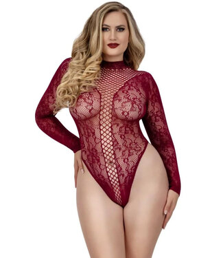 Heather Plus Burgundy Teddy 14107X