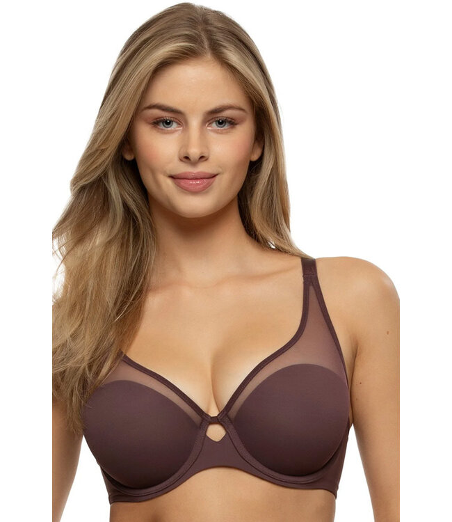 Felina Illusion Sheer Overlay T-Shirt Huckleberry Bra 135251