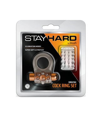 Stay Hard Vibrating Cock Ring Set with Sleeve 1