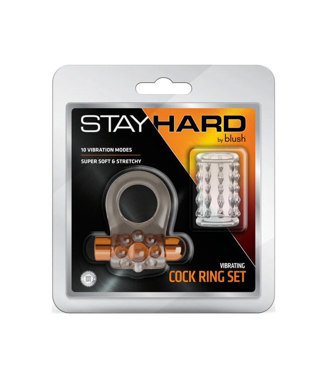 Stay Hard Vibrating Cock Ring Set with Sleeve 1