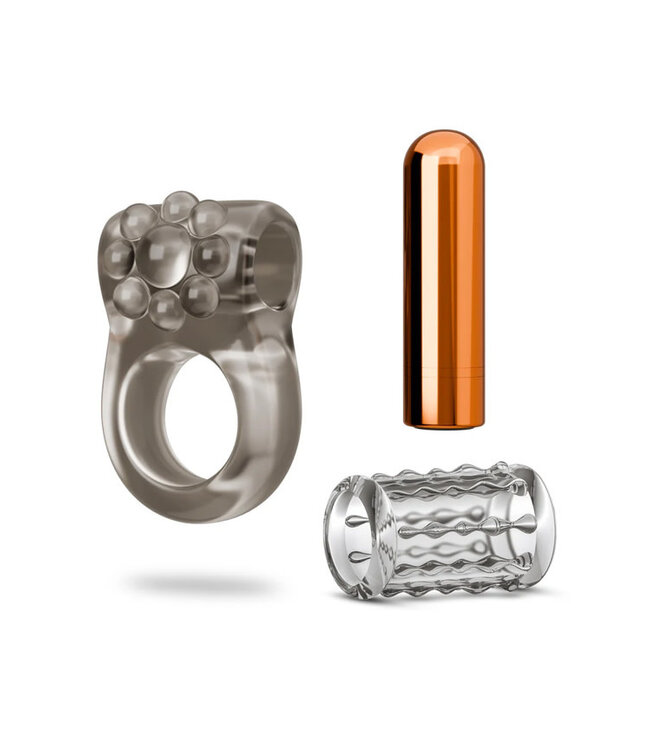 Stay Hard Vibrating Cock Ring Set with Sleeve 1