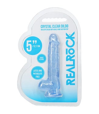 RealRock Realistic Dildo with Balls Blue 5in