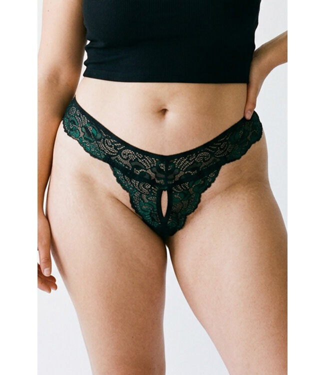 Plus Lace Crotchless Panty 0058