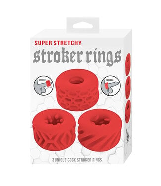 Super Stretchy Stroker Rings 3 Pack Red