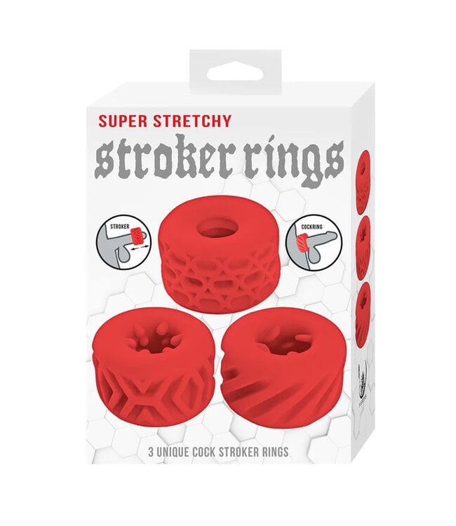 Super Stretchy Stroker Rings 3 Pack Red