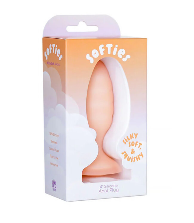 Softies Dual Layer Butt Plug 4in Orange