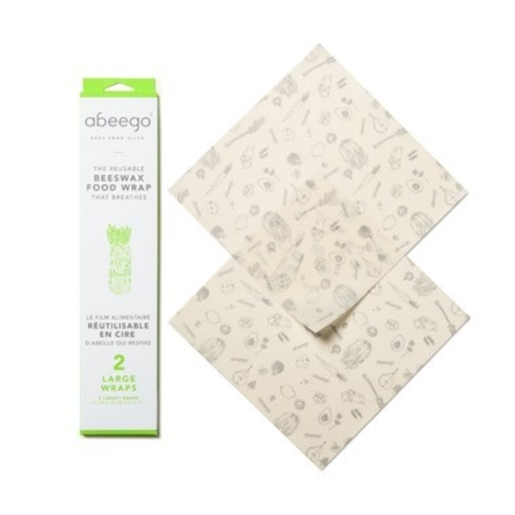 ABEEGO Large Reusable Beeswax Food Wraps