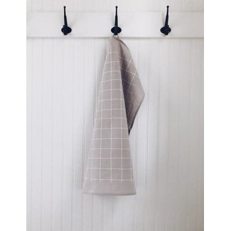 Ten and Co. TEA TOWEL - GRID WHITE ON GREY