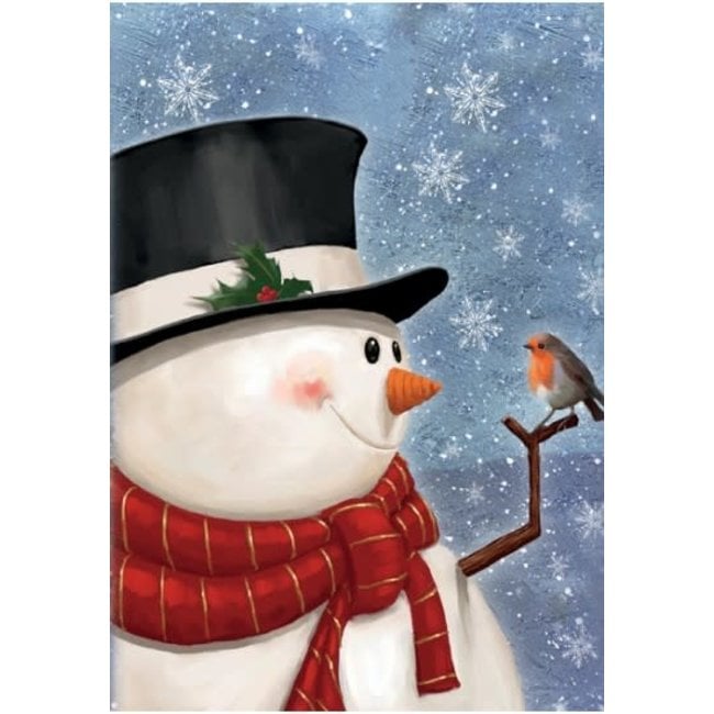 HAPPY SNOWMAN + BIRD CARD