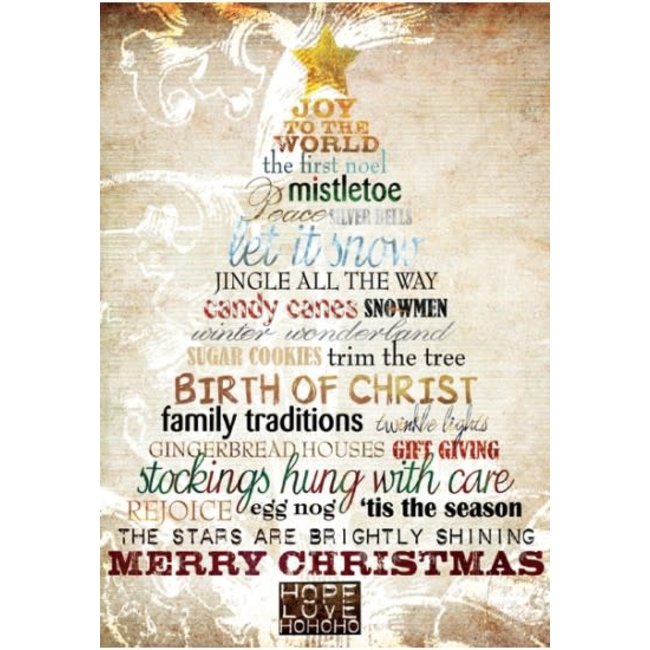 JOY TO THE WORLD CHRISTMAS TREE CARD