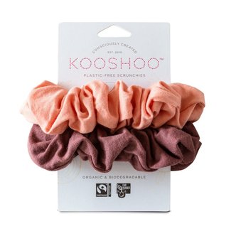 Kooshoo PLASTIC FREE SCRUNCHIES - CORAL ROSE