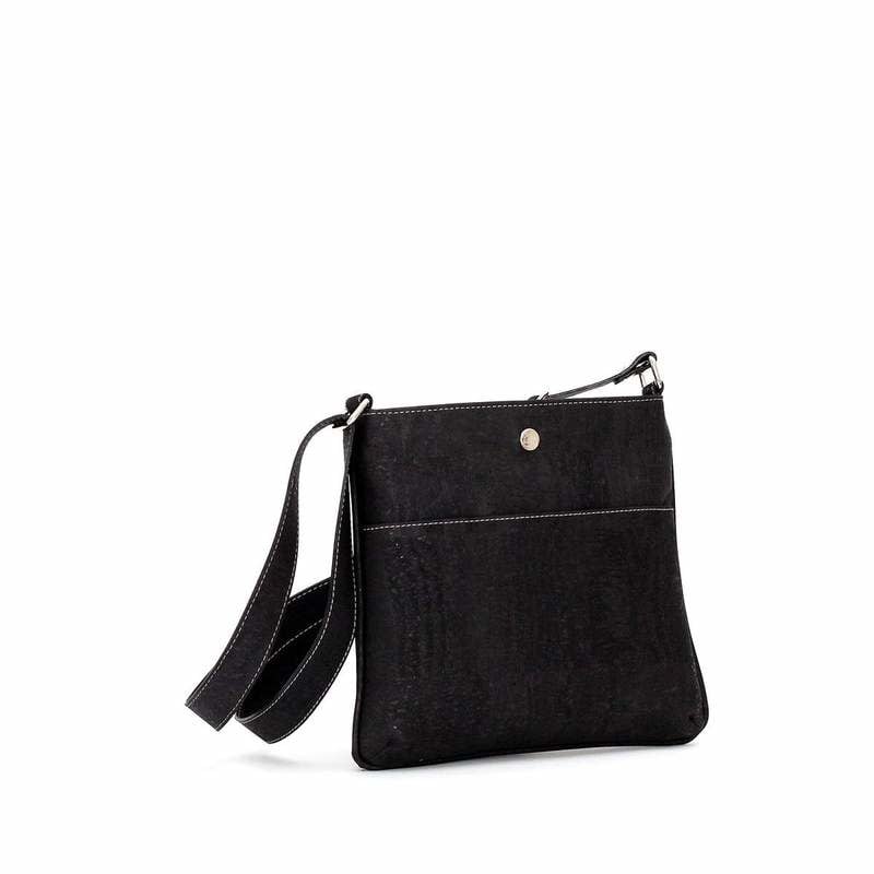 A6-3 Zip Crossbody Cork Handbag in Black and Truffle Pattern – Sew Corky