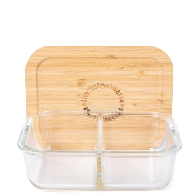 DIVIDED GLASS CONTAINER - SMALL 2 COMPARTMENT