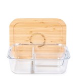 LIFE WITHOUT WASTE DIVIDED GLASS CONTAINER - MEDIUM 3 COMPARTMENT