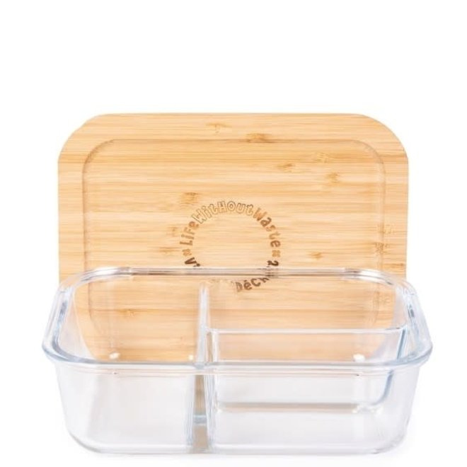 DIVIDED GLASS CONTAINER - MEDIUM 3 COMPARTMENT