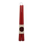 HONEY CANDLES 12" BEESWAX TAPER PAIR - RED
