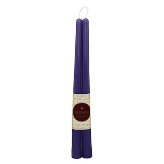 Honey Candles 12" BEESWAX TAPER PAIR - VIOLET