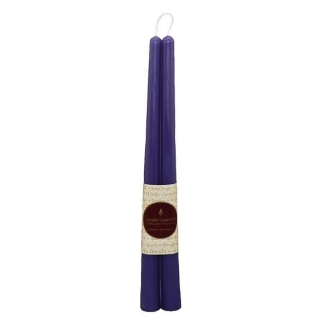 12" BEESWAX TAPER PAIR - VIOLET