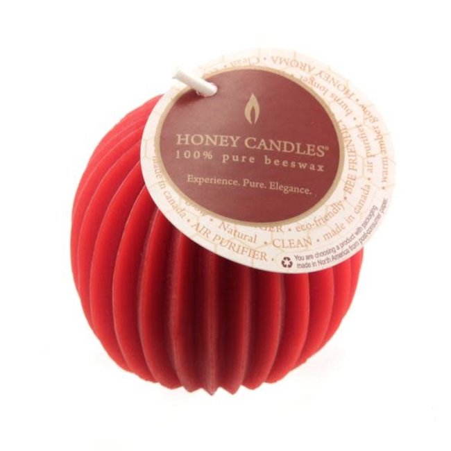 FLUTED BEESWAX SPHERE - RED