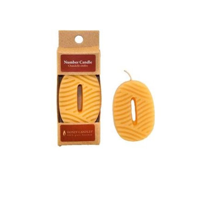 NUMBER 0 BEESWAX CANDLE