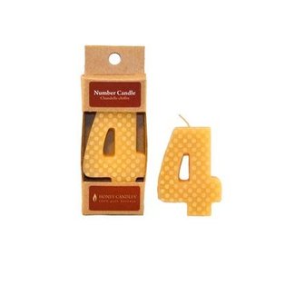 Honey Candles NUMBER 4 BEESWAX CANDLE