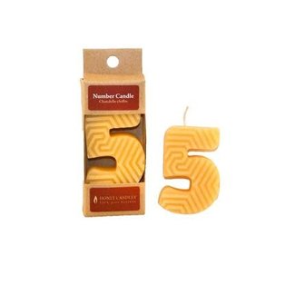 Honey Candles NUMBER 5 BEESWAX CANDLE