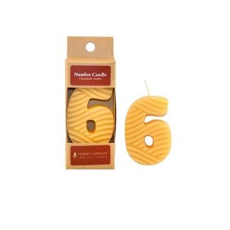 Honey Candles NUMBER 6 BEESWAX CANDLE