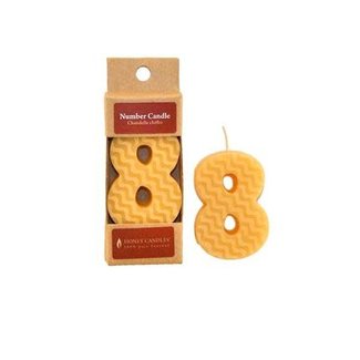 Honey Candles NUMBER 8 BEESWAX CANDLE