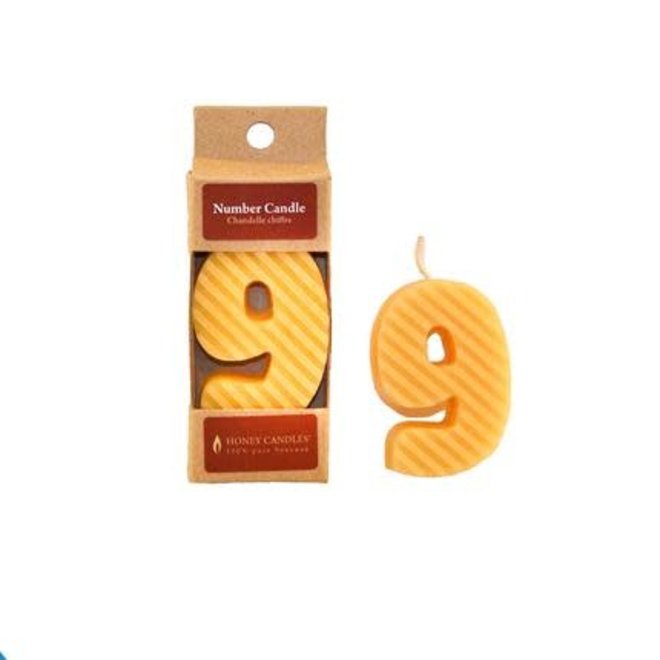 NUMBER 9 BEESWAX CANDLE