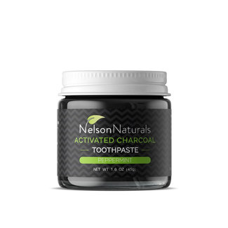 NELSON NATURALS TOOTHPASTE JAR - ACTIVATED CHARCOAL PEPPERMINT (2 Sizes)