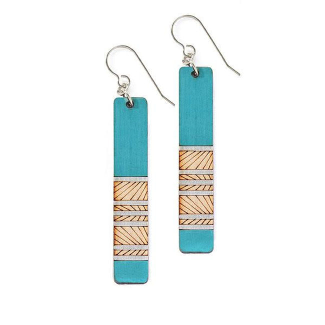 LINES LONG EARRINGS - BLUE