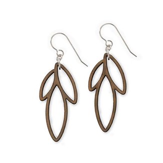 Treeline & Tide LEAF TRIO EARRINGS - WALNUT