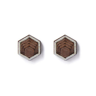 Treeline & Tide HEX STUDS - SILVER