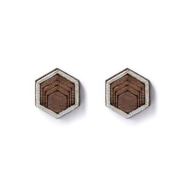 HEX STUDS - SILVER