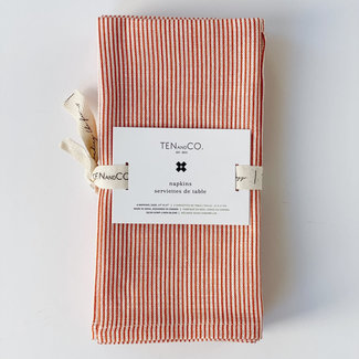 Ten and Co. EVERYDAY NAPKINS (Set of 4) - STRIPES RUST