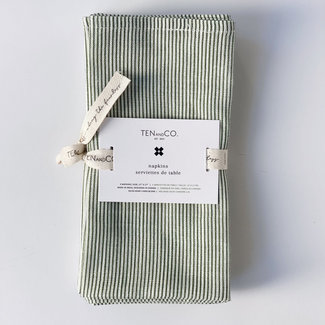 Ten and Co. EVERYDAY NAPKINS (Set of 4) - STRIPES SAGE